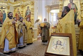 В день памяти святителя Николая Чудотворца Предстоятель Русской Церкви освятил Вознесенский собор Крестовоздвиженского Иерусалимского монастыря и возглавил хиротонию архимандрита Сергия (Копылова) во епископа Семилукского