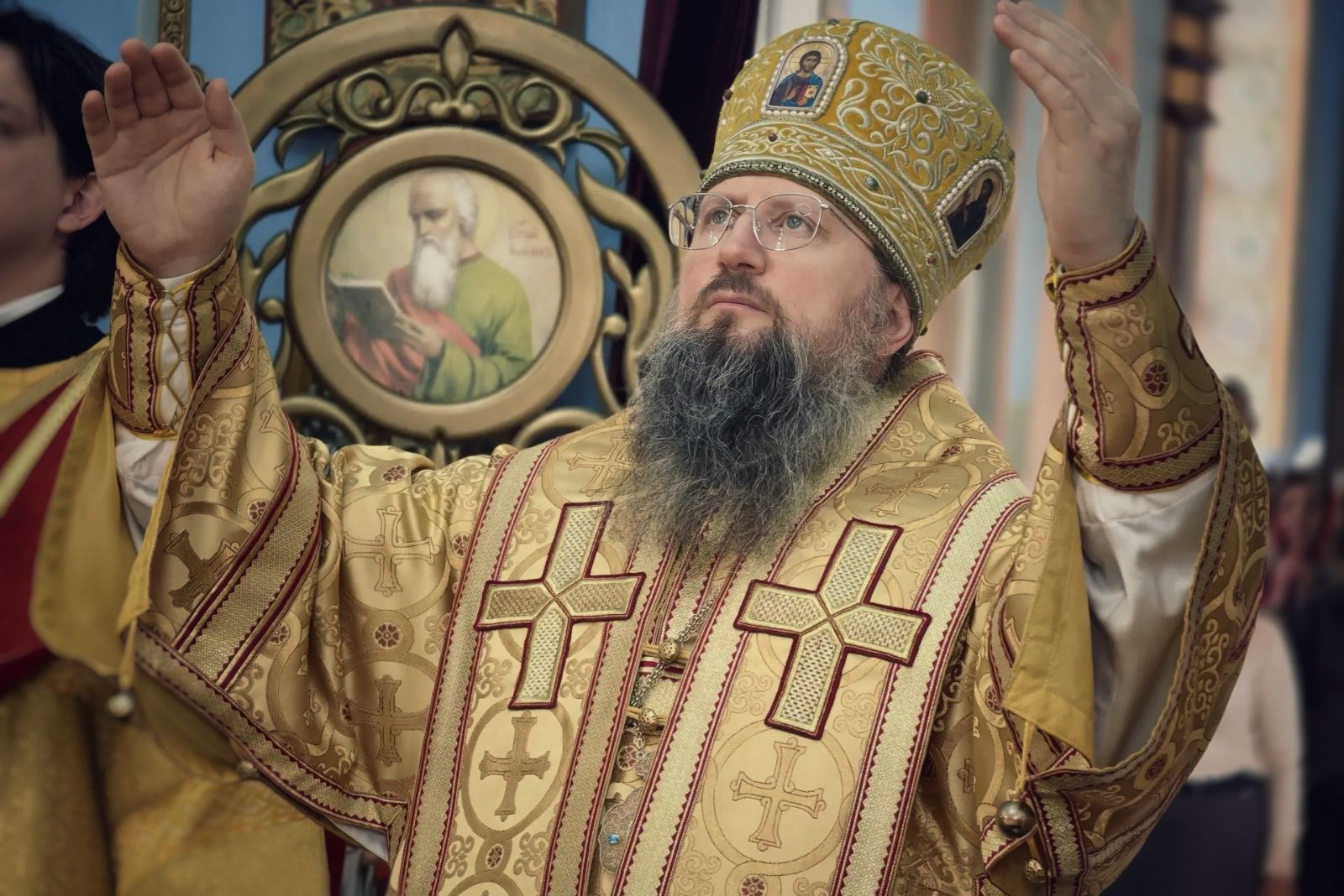 Правящий архиерей возглавил Литургию в храме села Спасское в Неделю всех святых, в земле Русской просиявших